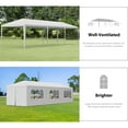 thumbnail image 4 of HomGarden 10x30FT Outdoor Gazebo Canopy Wedding Party Tent Shelter Pavilion W/ 8 Removable Sidewalls & Windows for Cater Events, White, 4 of 12