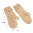 thumbnail image 6 of Eoperou 1 Pair Knitted Gloves Thicken Full Fingers Windproof High Elasticity Comfortable Keep Warm Solid Color Men Women Winter Plus Fleece Mittens for Daily Wear, 6 of 8