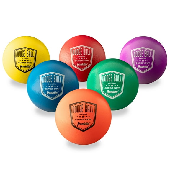 Franklin Sports Foam Dodgeball Set - Superskin (6) Ball Soft Foam Dodgeball Set for Kids - Perfect for Gym   Playground Games - 6"