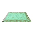 thumbnail image 2 of Ahgly Company Machine Washable Indoor Rectangle Oriental Turquoise Blue Modern Area Rugs, 6' x 9', 2 of 4
