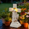 thumbnail image 7 of Solar Cross Garden Figurine Outdoor Memorial Statue For Cemetery Garden Decoration, Solar Powered Light-Up Religious Ornament, Memorial & Commemoration Gift, 7 of 7