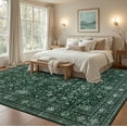 thumbnail image 4 of Area Rugs 9x12 Living Room Rug: Washable Rug Soft Vintage Distressed Floral Carpet Indoor Non-Slip Stain Resistant Large Carpets for Bedroom Dining Room Farmhouse Nursery Home Office Deep Green, 4 of 18