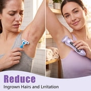 Electric Shaver for Women, Womens Electric Razor Lady IPX7 Waterproof Legs Arm Underarm Body Painless Epilator Rechargeable Wet Dry Use Bikini Trimmer W/ Charging Stand & LCD Display