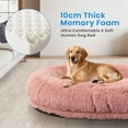 thumbnail image 4 of Human Dog Bed for Adults and Pets, Oversized 71"x45"x12" Memory Foam Bed with Plump Pillow, Blanket, Strap for Relaxing at Home, Pink, 4 of 6