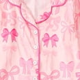 thumbnail image 4 of WUANDIXFA Girls Pajamas Silk PJS Set Satin Sleepwear Long Sleeve Pajamas for Kids Button-Down Nightwear Loungewear Pajama Set for Kid Baby Boy Girl,Pink,4-5 Years, 4 of 5