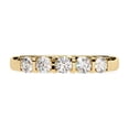 thumbnail image 2 of AFFY Five Stone Wedding Band Rings for Women, Round Cut Lab Created Moissanite Eternity Ring in 14K Yellow Gold Plated 925 Sterling Silver Size-10, 2 of 6