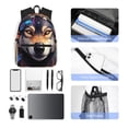 thumbnail image 3 of Horeoi Colorful Wolf Head Print Casual Backpack for School Work Travel Hiking with Laptop Compartment and Side Pockets Lightweight Design, 3 of 6