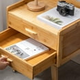thumbnail image 3 of Maydear Nightstand with 2 Drawers for Bedroom, Bamboo Morden Bedside Table with Legs, Minimalist and Practical End Side Table End Table for Bedroom, Living Room, Natural Color, 3 of 6