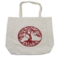 thumbnail image 1 of Tree Shopping Bag, Traditional Oak Silhouette Mythological Foliage Symbolizing Growth and Prosperity, Eco-Friendly Reusable Bag for Groceries Beach and More, 15.5" X 14.5", Cream, by Ambesonne, 1 of 2