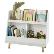 Haotian White Children Kids Bookcase Book Shelf Storage Display Rack Organizer Holder (KMB19-W)