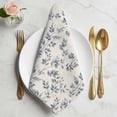 thumbnail image 2 of Navy Blue Leaves Cloth Napkins, Vintage Summer Botanical Farmhouse Rustic Washable and Reusable Dinner Napkins Set of 2, Table Napkin for Kitchen Party Birthday Wedding Hotel Housewarming 20"x20", 2 of 9