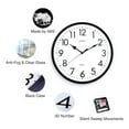 thumbnail image 5 of OCEST 12" Outdoor Indoor Wall Clock Quartz with 3D Numeral for Classroom School Office Kitchen Living Room Decor-Black and White Classic Design, 5 of 12