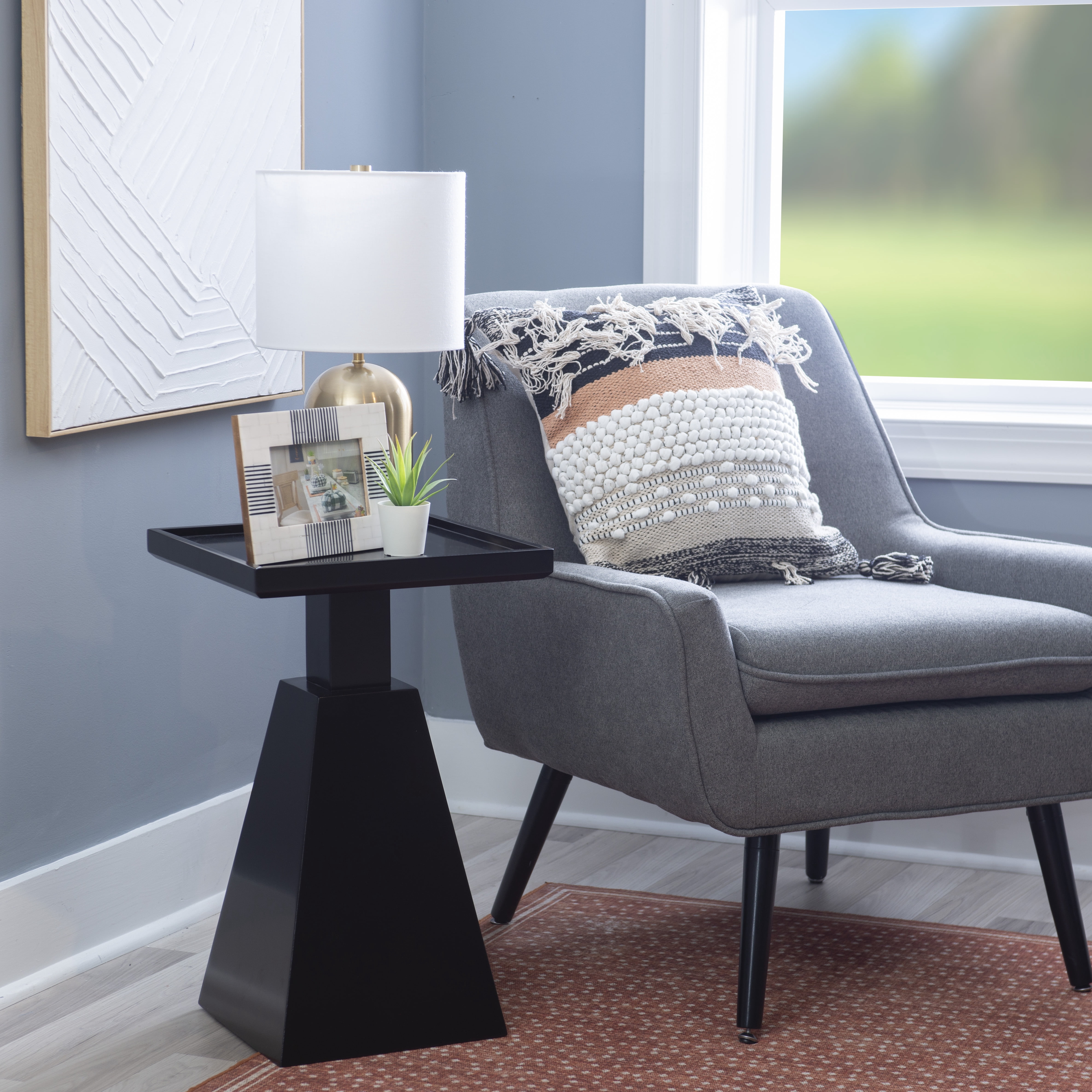 Powell Caryn Side Table, 22.5" Tall, Black