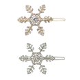 thumbnail image 1 of KDDOM 2 Piezas Horquillas para el Cabello con Cristales y Copo de Nieve con Diamantes de Imitación Horquillas de Aleación para Mujeres Niñas Accesorios para el Cabello (Oro y Plata), 1 of 5