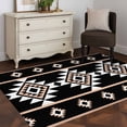 thumbnail image 4 of Black White Boho Area Rug 3x5 FT, Non Slip Entryway Bedside Carpet, Modern Western Aztec Abstract Geometric Washable Soft Floor Carpet Indoor Mat Non-Shedding Throw Rug for Dorm Kitchen Home Office, 4 of 9