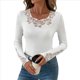 thumbnail image 3 of Camiseta de Punto Ajustada de Larga con Encaje Floral Brillante y Diamantes de Imitación para Mujer XXL, 3 of 9