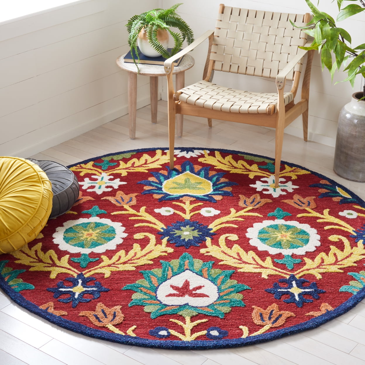 SAFAVIEH Blossom Cantor Floral Area Rug, Red/Yellow, 8' x 10'