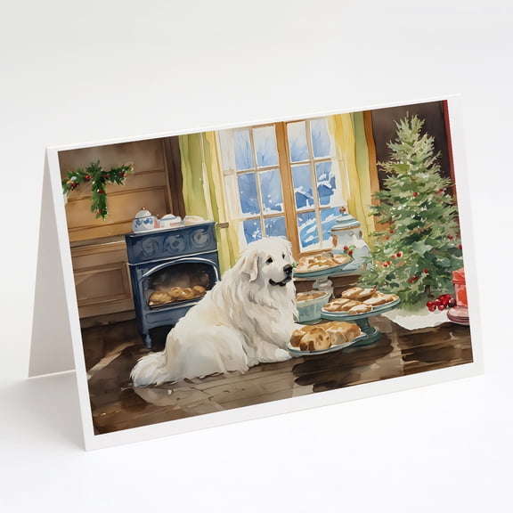Great Pyrenees Christmas Cookies Greeting Cards Pack of 8 7 in x 5 in