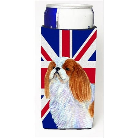 

English Toy Spaniel With English Union Jack British Flag Michelob Ultra bottle sleeves For Slim Cans - 12 Oz.