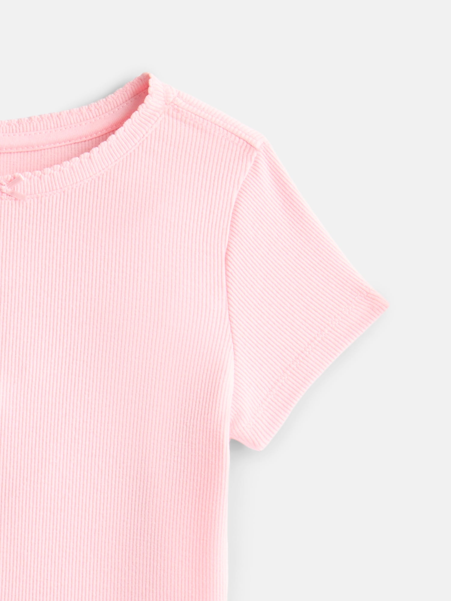 Wonder Nation Toddler Girls Solid Tee with Short Sleeves, Sizes 18M-5T