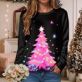 thumbnail image 2 of Towmus Women Christmas Sweatshirts Casual Long Sleeve Crewneck Lightweight Pullover Tops Xmas Tree Graphic Sweatshirt, 2 of 6
