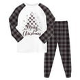 thumbnail image 1 of Ketyyh-chn99 Pyjama de Fête pour Garçons Ensemble Garçons et Filles Pantalon Long Coupe Régulière Manches Longues Col Rond Imprimé 3D Taille pour 3-4 Ans, Gris Foncé, 1 of 5