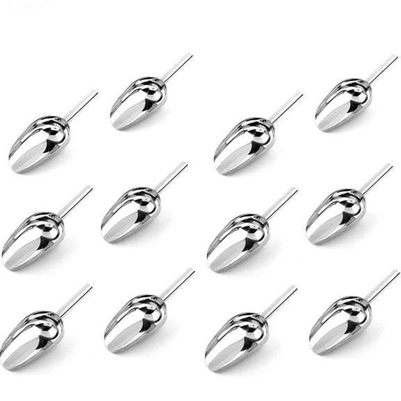 Set of 12 Stainless Steel Scoop for Bar, Ice, Candy, Dry Goods, Popcorn, Small Scooper 6oz