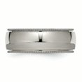 thumbnail image 3 of Titanium 8mm Beaded Edge Ring Man Wedding Classic Milgrain Beadsed  For Dad Mens  For Him, 3 of 10