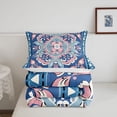 thumbnail image 5 of jejeloiu Boho Mandala Queen Comforter Set For Men Women,Geometric Pattern Comforter Sets Queen,Blue Pink White,Reversible,3-Piece,1 Comforter and 2 Pillowcases, 5 of 7