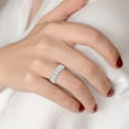 thumbnail image 3 of SZUL Women's 2.50 Carat TW Emerald Cut Seven Stone Lab Grown Diamond Wedding Anniversary Ring 14K White Gold, 3 of 5