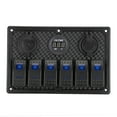 thumbnail image 1 of Rocker Switch Panel 4 Gang Rocker Switch Waterproof Rocker Panel Car Toggle Panel Boat Rocker Switch 12V-24V 6 Gang Rocker Switch Panel With  Lighter Socket 2 USB Voltmeter Display, 1 of 8