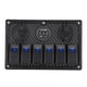 thumbnail image 2 of Panel de interruptor basculante de 6 bandas de 12V-24V con enchufe para encendedor de cigarrillos, 2 pantallas de voltímetro USB para coche, barco, camión, RV, 2 of 14