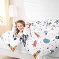 thumbnail image 4 of Homewish Cartoon Rocket 3 Pieces Queen Comforter Set for Preppy Children Boys,Outer Space Ultra Soft Bedding Sets,Universe Galaxy Planet Bedding Comforter Set,Ultra Soft Home Decor,Reversible, 4 of 8