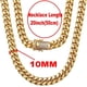 thumbnail image 5 of Conjunto de cadena de eslabones cubanos de Miami para hombres Acero inoxidable chapado en oro de 18 quilates 10/12 mm Pulsera de acera Collar Cadenas de diamantes, 5 of 5