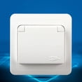 thumbnail image 2 of 2 Bases de enchufe IP44 con tapa abatible y marco - 2 enchufes de empotrar con contacto de protección, para habitaciones húmedas y exteriores, 230 V - Blanco Excelente Rendimiento, 2 of 5