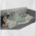 thumbnail image 5 of Floral Soft Flannel Fleece Throw Blanket, Eastern Style Blossoming Flowers and Leaves Delicate Strokes Vibes, Cozy Plush for Indoor and Outdoor Use, 60" x 80", Teal and Multicolor, by Ambesonne, 5 of 5
