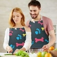 thumbnail image 3 of Cool Pet Background Dog Paw Apron-Garden Aprons for Women with Pockets-Cotton Linen Waterproof Kitchen Cooking Gardening Aprons Adjustable for Kitchen,Cooking,BBQ and Salon 33x27 Inch, 3 of 7