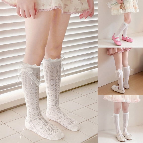 Ruffle Socks Socks For Toddler Girls Frilly Turn-Cuff Mid‑Calf Socks Solid Color Soft Breathable Casual Dress Socks 3T 4T 5T 6T 7T 8T 9T 10T 11T 12T Kids