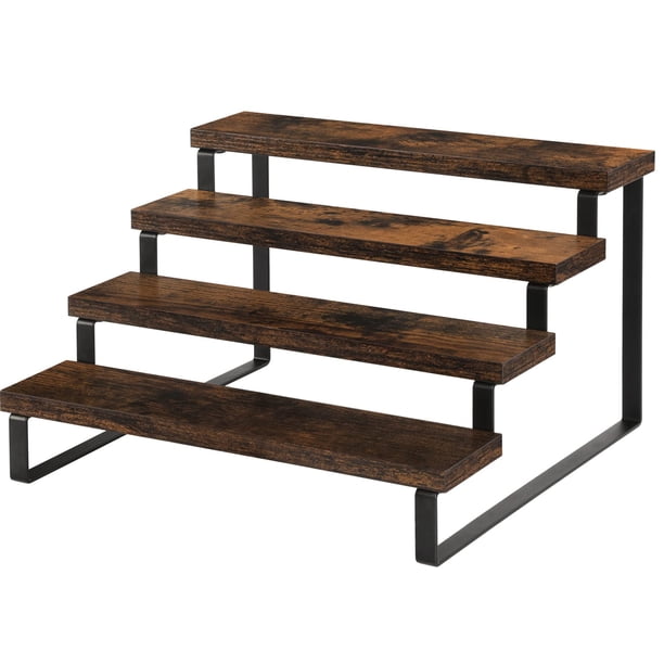 Organizador de perfumes YINMIT de madera con soporte elevador de 4 niveles