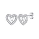 thumbnail image 1 of Pendientes de corazón de plata esterlina Silvora con Letra V, Pendientes de botón iniciales de mujer Pequeños pendientes de amor de CZ Joyería hipoalergénica Regalos, 1 of 8