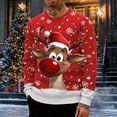 thumbnail image 2 of gcong Santa Christmas Sweaters for Men 2025 Funny Christmas Sweatshirts Crewneck 3D Printed Xmas Holiday Pullover Shirts for Couple, 2 of 5