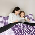thumbnail image 6 of Feelyou Leopard Zebra Print Bedding Comforter Set for Adult, Dreamy Purple Twin Comforter Sets, Modern Abstract Stripes Reversible Bedding Set, Super Cozy Room Decor, 2 Pieces, 6 of 9