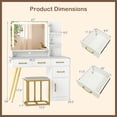 thumbnail image 3 of Costway Modern Vanity Desk Set with Charging Station,Hair Dryer Holder & 3-Color LED Mirror, 3 of 10