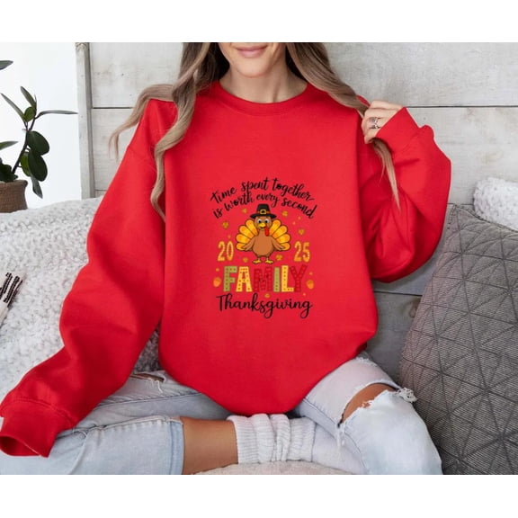 Funny Family Thanksgiving 2025 Matching Holiday Dinner Sweatshirt, for men & women, up to size 5XL.