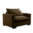 thumbnail image 5 of 51" Corduroy Deep Seat Single Sofa, Accent Chair,Deep Seat Couch with Waist Pillow for Living Room/Apartment/Office, Brown, 5 of 9