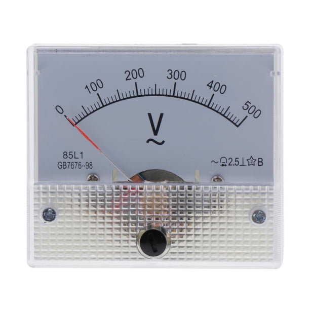 DC Voltametro Analógico Medidor Voltímetro Indicador Analógico Plástico para Escala Clara y de Leer 500V Macarena Panel de voltímetro de CA