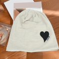 thumbnail image 4 of Best Ear Flap Thick Brimless Windproof Beanie Hat Women Heart Print Riding Knitted Skull Beanie Cap Costume Accessories, 4 of 5