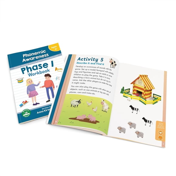Libro de ejercicios de conciencia fonémica de la fase 1 de aprendizaje para jóvenes: desarrolle habilidades de comprensión oral y auditiva y conciencia fonémica, multicolor