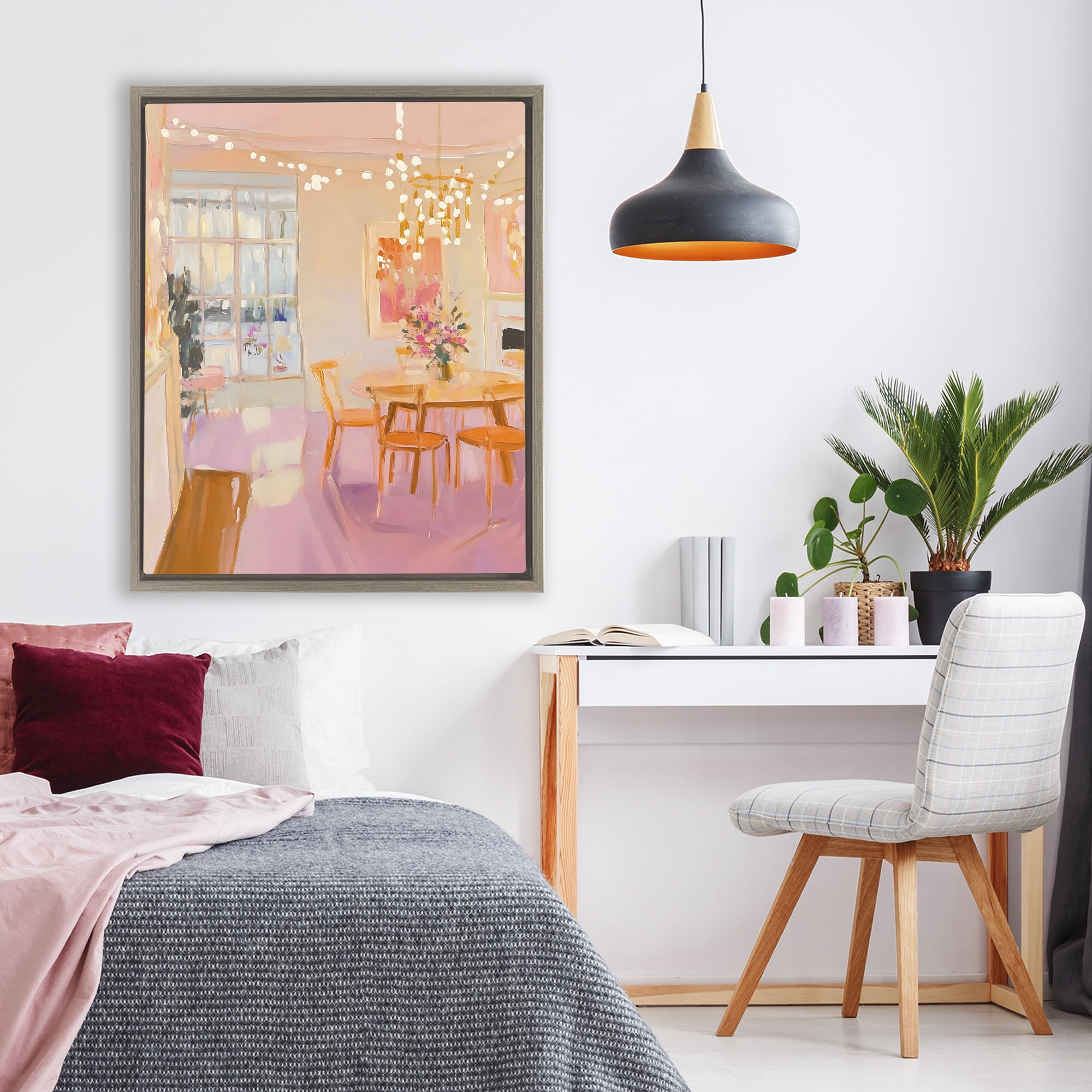 Stupell Industries Warm & Inviting Dining Room Brown Framed Floater Canvas Wall Art, design by The Prints Vibe