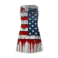 thumbnail image 5 of Yghzkop Women's Independence Day Patriotic Print Sleeveless Dress V-Neck Summer 4th of July Casual Beach Tunic Midi Dress with Pockets, 5 of 5